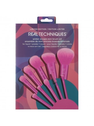 Set of Make-up Brushes Real Techniques Winter Escape Mini Brush 10 Pieces