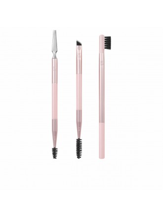 Set of Make-up Brushes Real Techniques Brow Styling Pink 3 Pieces