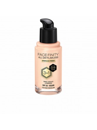Crème Make-up Base Max Factor Face Finity All Day Flawless 3-in-1 Spf 20 Nº C10 Fair porcelain 30 ml