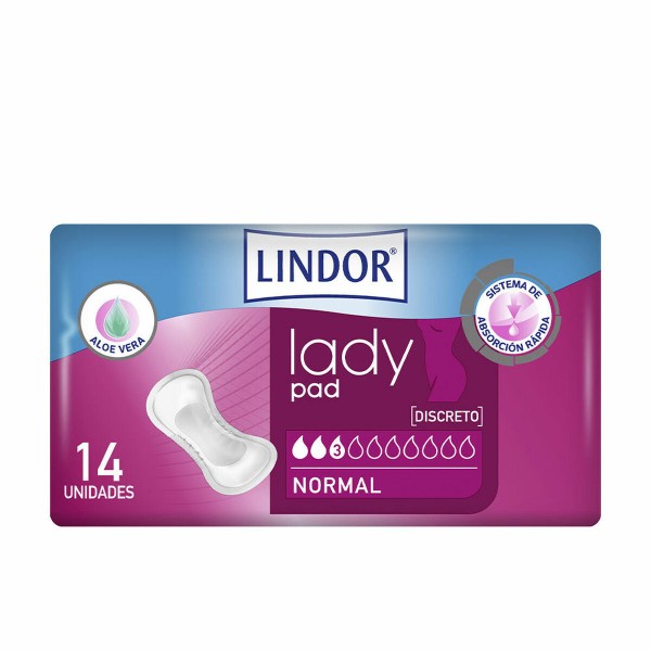 Normal sanitary pads without wings Lindor Lady Pad 14 Units