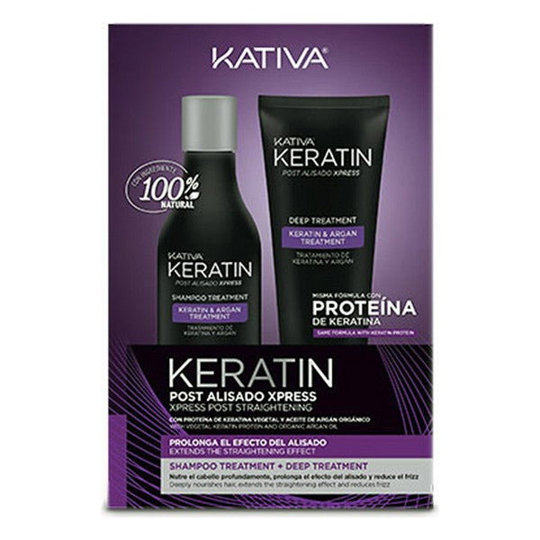 Set di piastre per capelli brasiliane Kativa Keratin (2 pezzi) (250 ml + 200 ml)