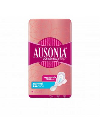 Normal Sanitary Pads with Wings Ausonia Plus Ultrafine 16 Units
