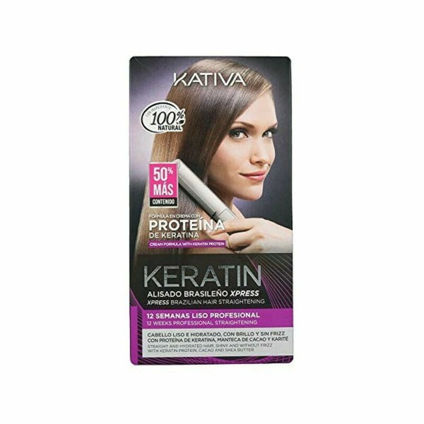 Trattamento lisciante per capelli Kativa Keratin 3 Pezzi (150 ml)