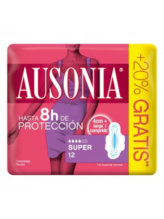 Super Sanitary Pads with Wings Ausonia (12 uds)