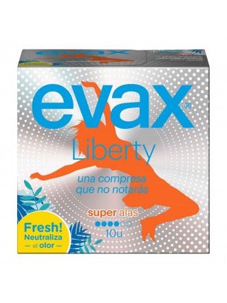 Super Sanitary Pads with Wings Evax Liberty Plus (10 uds)