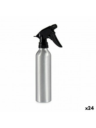 Atomiser Bottle Black Silver Aluminium 300 ml (24 Units)