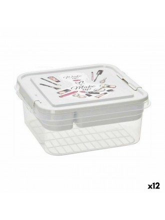 Box with compartments Cosmetics Transparent Plastic 24,5 x 11,5 x 26 cm (12 Units)