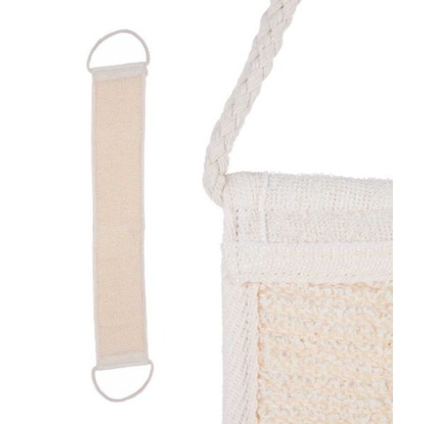 Body Sponge With handles White Beige 20 x 2,5 x 9,5 cm (24 Units)
